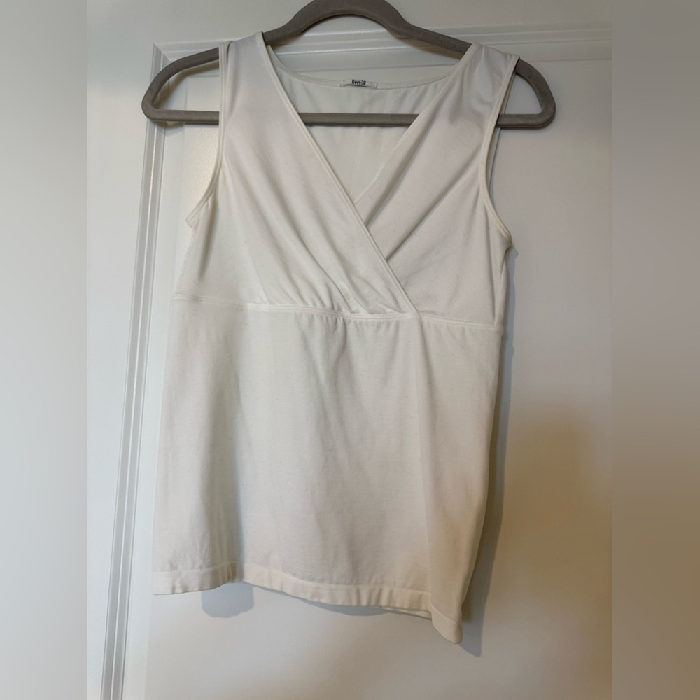 White Sleeveless Wrap Top